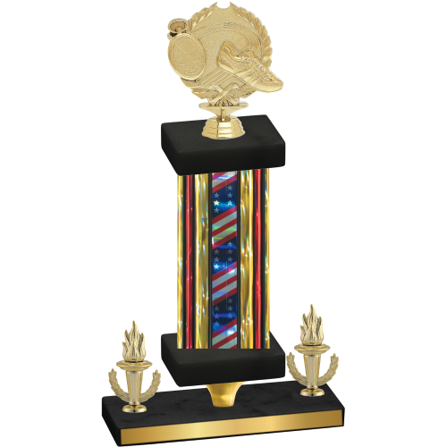 Premium Single Flag USA Victory Running Trophy