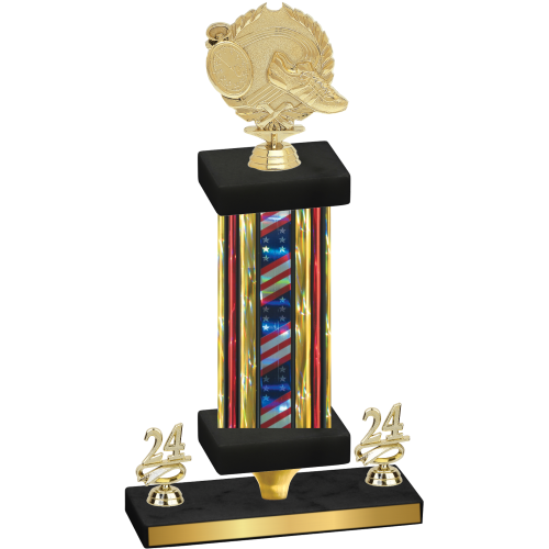 Premium Single Flag USA Year Running Trophy