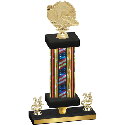 Premium Single Flag USA Year Running Trophy