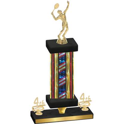 Premium Single Flag USA Fourth Place Tennis Trophy