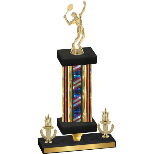 Premium Single Flag USA Victory Tennis Trophy