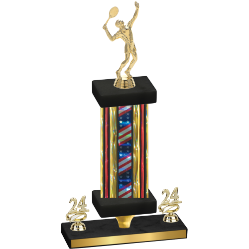 Premium Single Flag USA Year Tennis Trophy