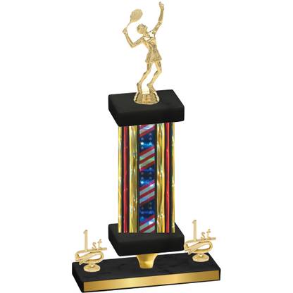 Premium Single Flag USA First Place Tennis Trophy