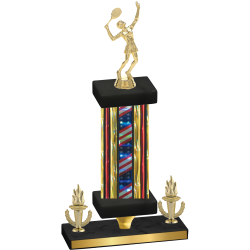 Premium Single Flag USA Victory Tennis Trophy