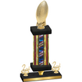 Premium Single Flag USA Second Place Football Trophy