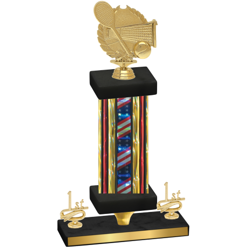 Premium Single Flag USA First Place Tennis Trophy