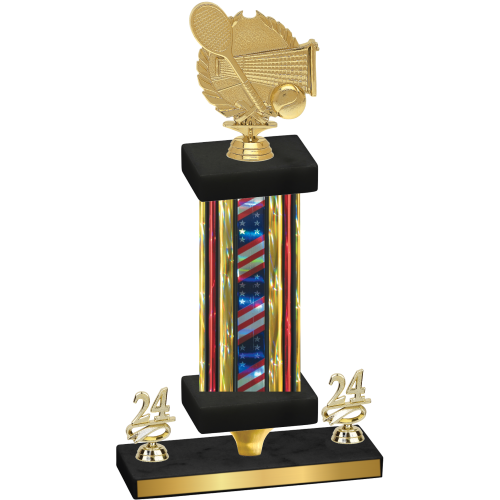 Premium Single Flag USA Year Tennis Trophy