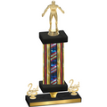 Premium Single Flag USA Second Place Wrestling Trophy