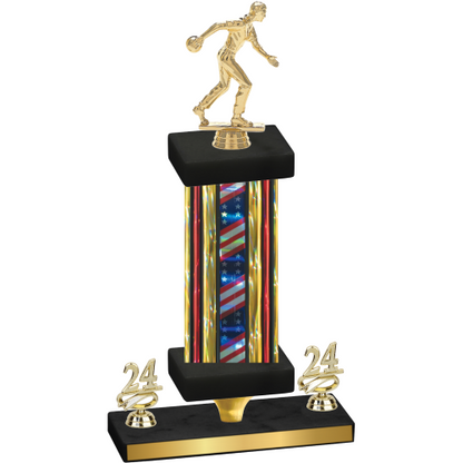 Premium Single Flag USA Year Bowling Trophy
