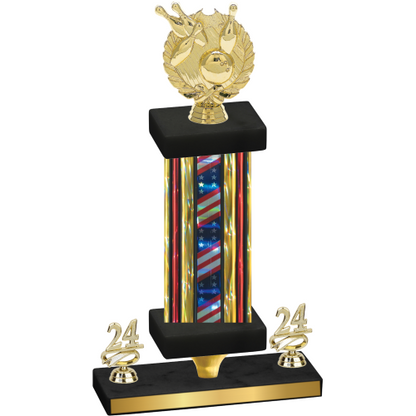 Premium Single Flag USA Year Bowling Trophy