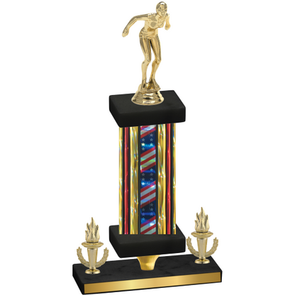 Premium Single Flag USA Victory Tennis Trophy