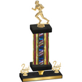 Premium Single Flag USA Second Place Football Trophy