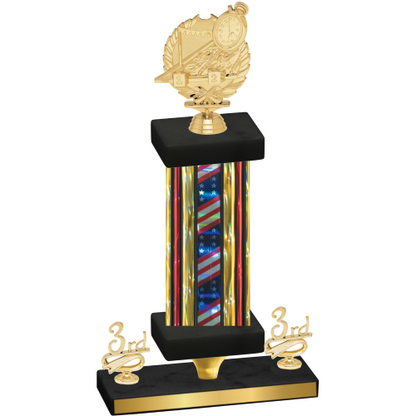 Premium Single Flag USA Third Place Swimming Trophy