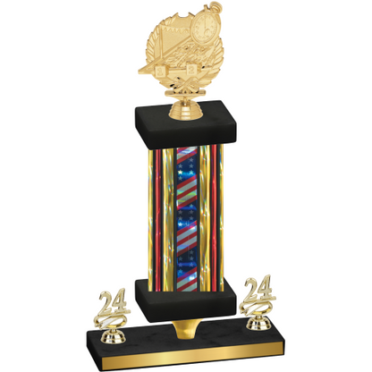 Premium Single Flag USA Year Swimming Trophy