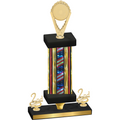 Premium Single Flag USA Second Place Insert Trophy