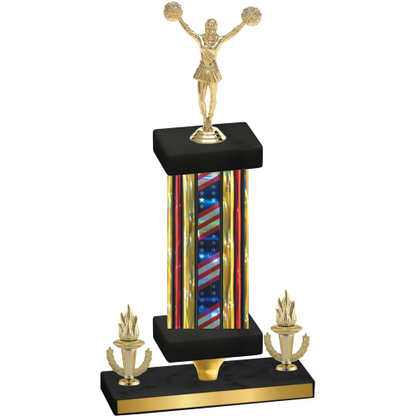 Premium Single Flag USA Victory Cheerleading Trophy