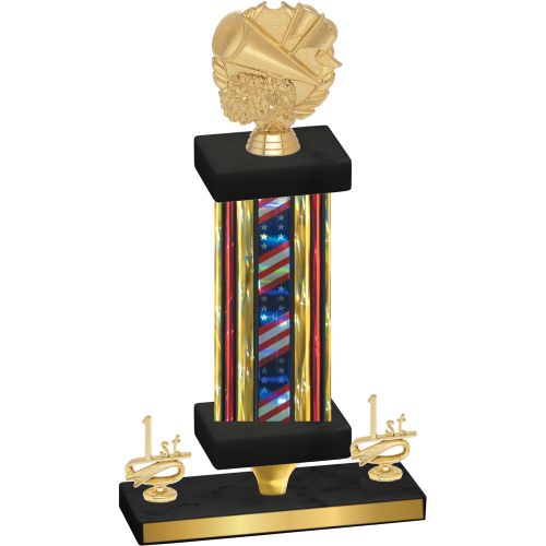 Premium Single Flag USA First Place Cheerleading Trophy