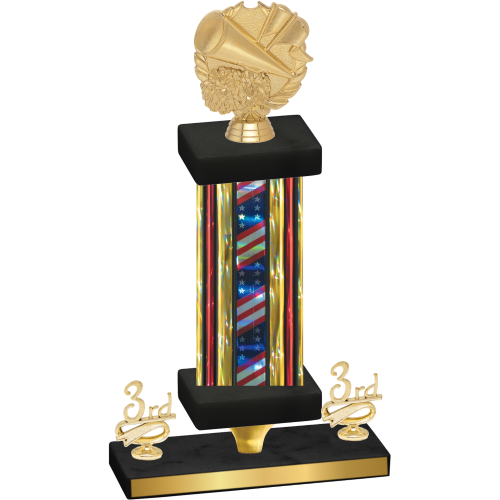 Premium Single Flag USA Third Place Cheerleading Trophy