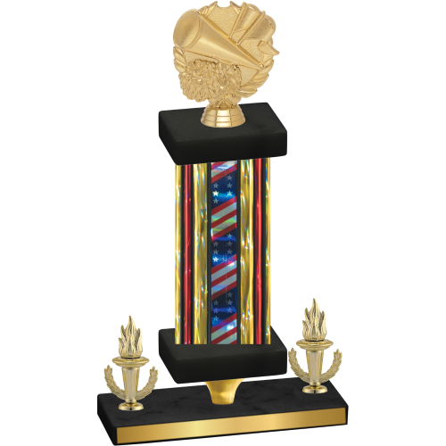 Premium Single Flag USA Victory Cheerleading Trophy