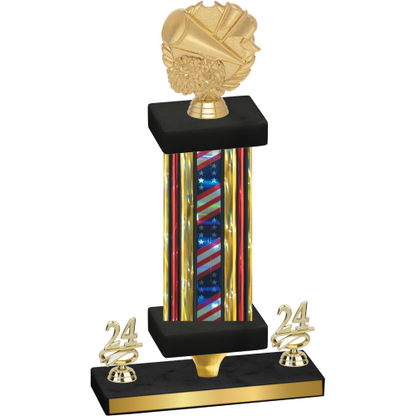 Premium Single Flag USA Year Cheerleading Trophy