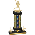 Premium Single Flag USA First Place Lacrosse Trophy