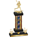 Premium Single Flag USA Second Place Lacrosse Trophy