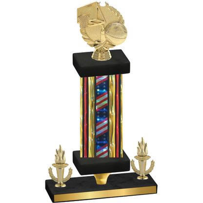 Premium Single Flag USA Victory Basketball Trophy