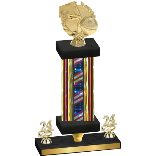 Premium Single Flag USA Year Basketball Trophy
