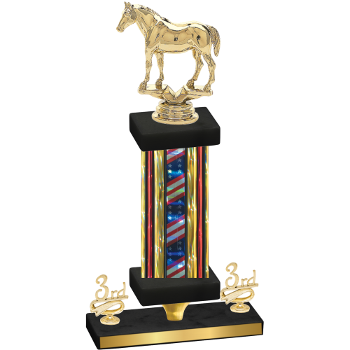 Premium Single Flag USA Third Place Horses Trophy