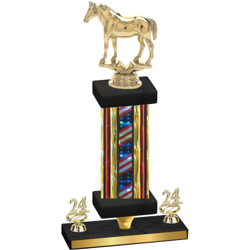 Premium Single Flag USA Year Horses Trophy