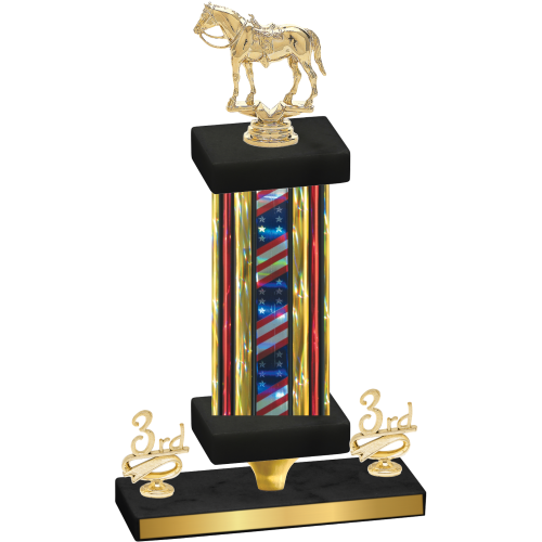 Premium Single Flag USA Third Place Horses Trophy