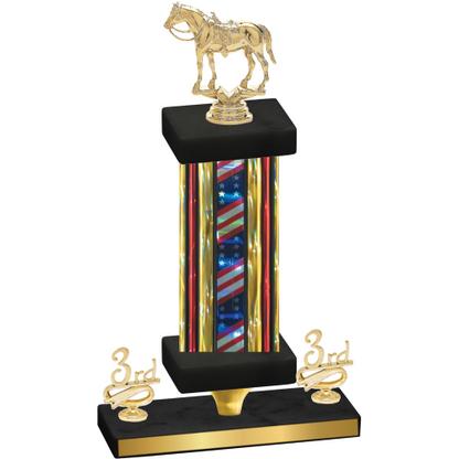 Premium Single Flag USA Third Place Horses Trophy