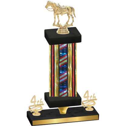 Premium Single Flag USA Fourth Place Horses Trophy