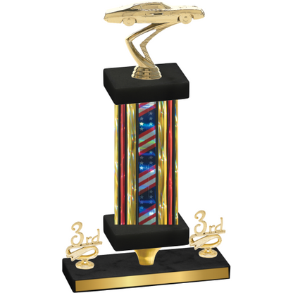 Premium Single Flag USA Third Place Cars Trophy