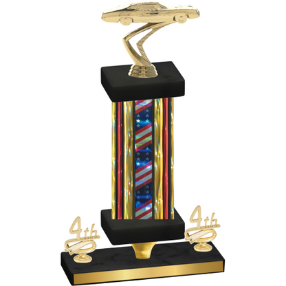 Premium Single Flag USA Fourth Place Cars Trophy