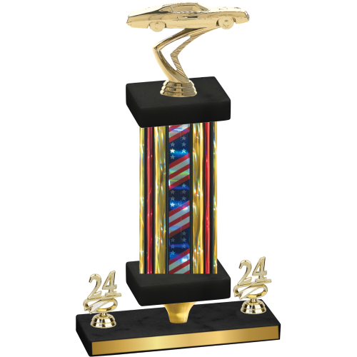 Premium Single Flag USA Year Cars Trophy