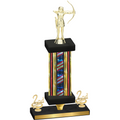 Premium Single Flag USA Second Place Archery Trophy