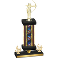 Premium Single Flag USA Fourth Place Archery Trophy