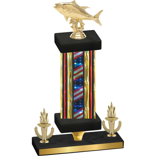 Premium Single Flag USA Victory Fishing Trophy