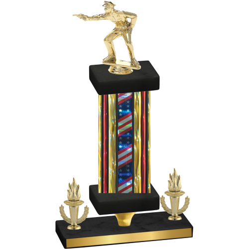 Premium Single Flag USA Victory Shooter Trophy