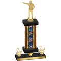 Premium Single Flag USA Second Place Shooter Trophy