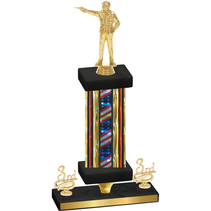 Premium Single Flag USA Third Place Shooter Trophy