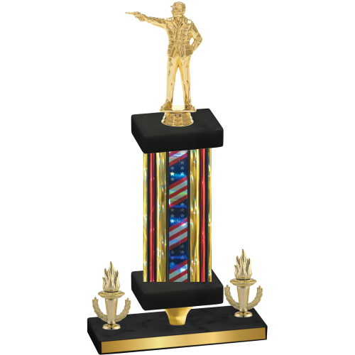 Premium Single Flag USA Victory Shooter Trophy
