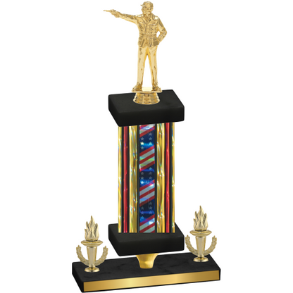 Premium Single Flag USA Victory Shooter Trophy