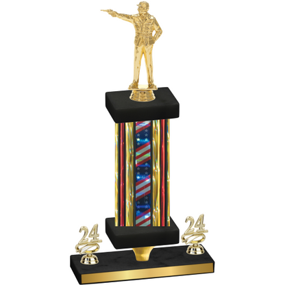 Premium Single Flag USA Year Shooter Trophy