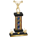 Premium Single Flag USA First Place Weights Trophy