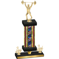 Premium Single Flag USA Third Place Weights Trophy