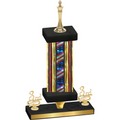 Premium Single Flag USA Third Place Chess Trophy