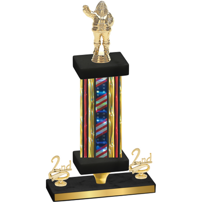 Premium Single Flag USA Second Place Holiday Trophy
