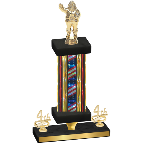 Premium Single Flag USA Fourth Place Holiday Trophy